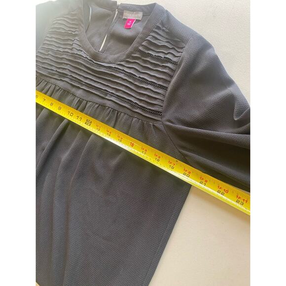 Vince Camuto Womens Medium Black Long Sleeve Lightweight Office Career Blouse - Picture 7 of 9